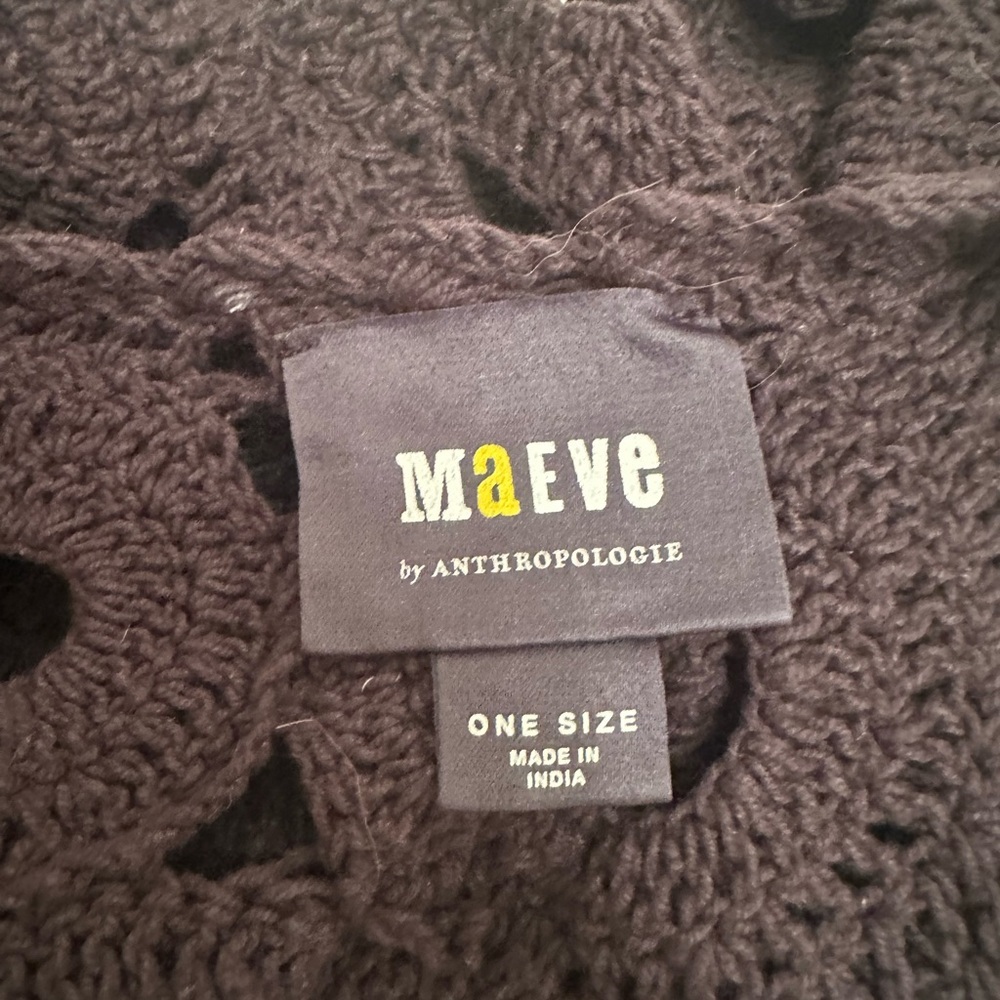 Anthropologie Maeve Cut-Out Crochet Topper in Black - Picture 6 of 7